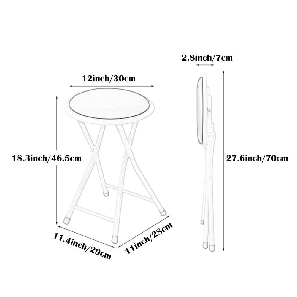 Folding 18in Round Padded Bar Stool W3048