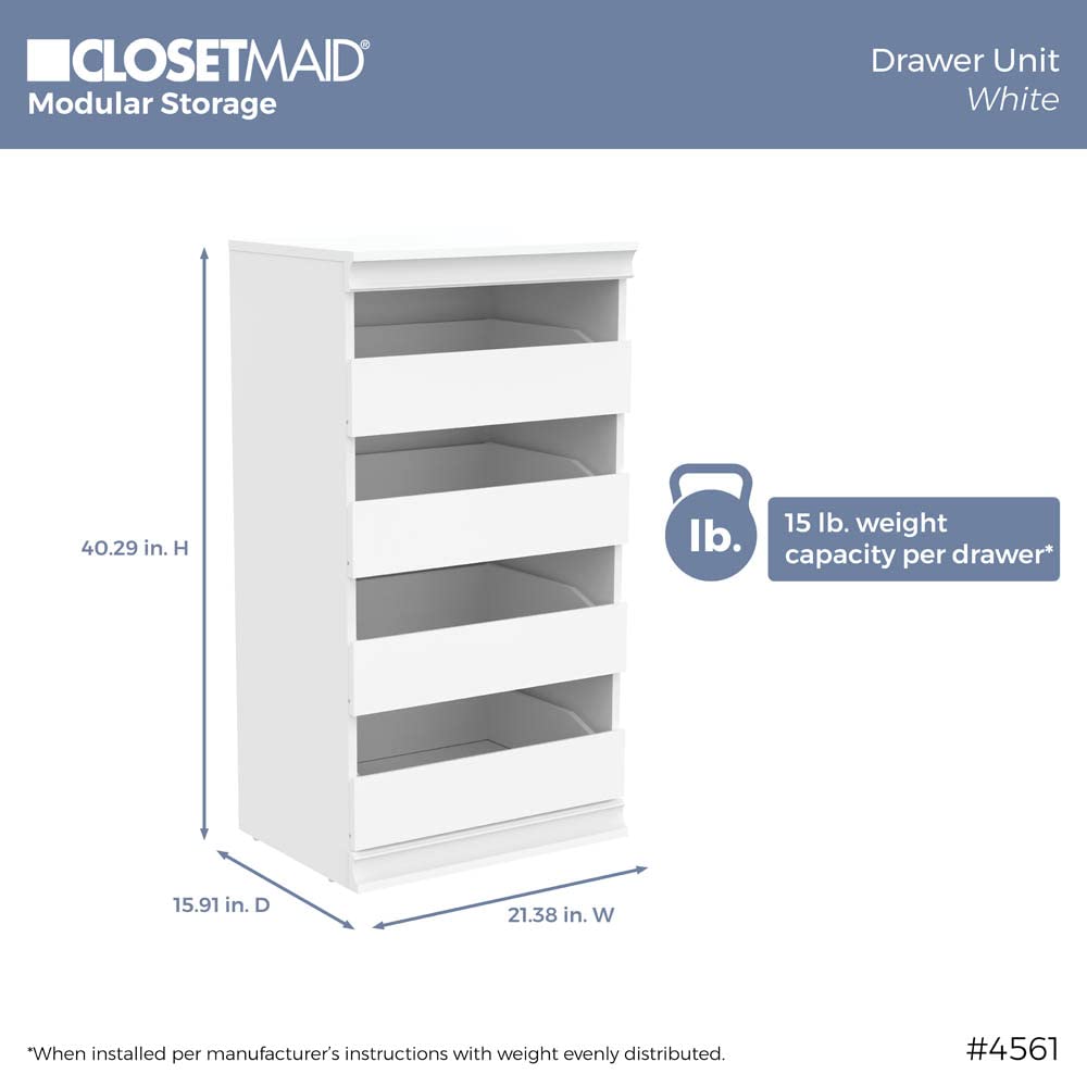 White 4 Drawer Wood Modular Storage Unit F3211