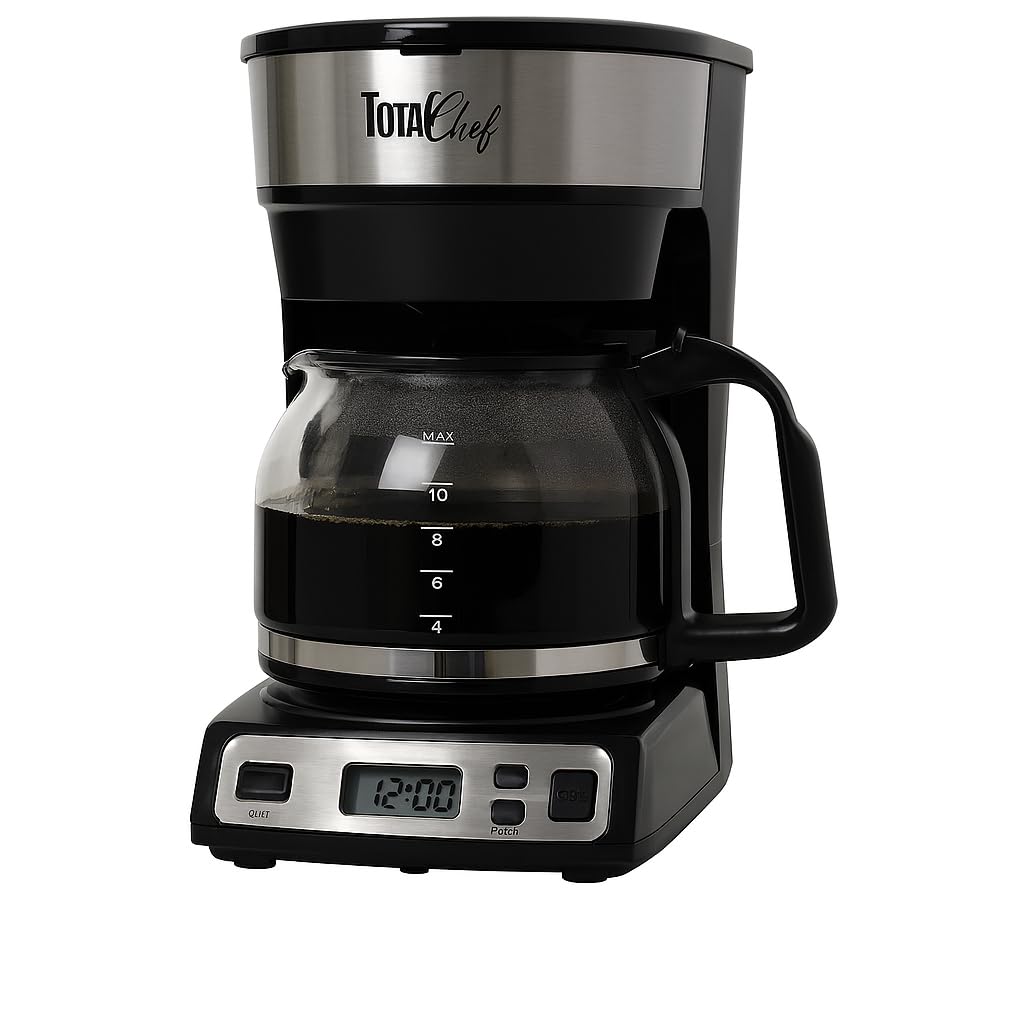 Programmable Coffee Maker Stainless Steel 12-Cup Glass Carafe Black/Gray X176173