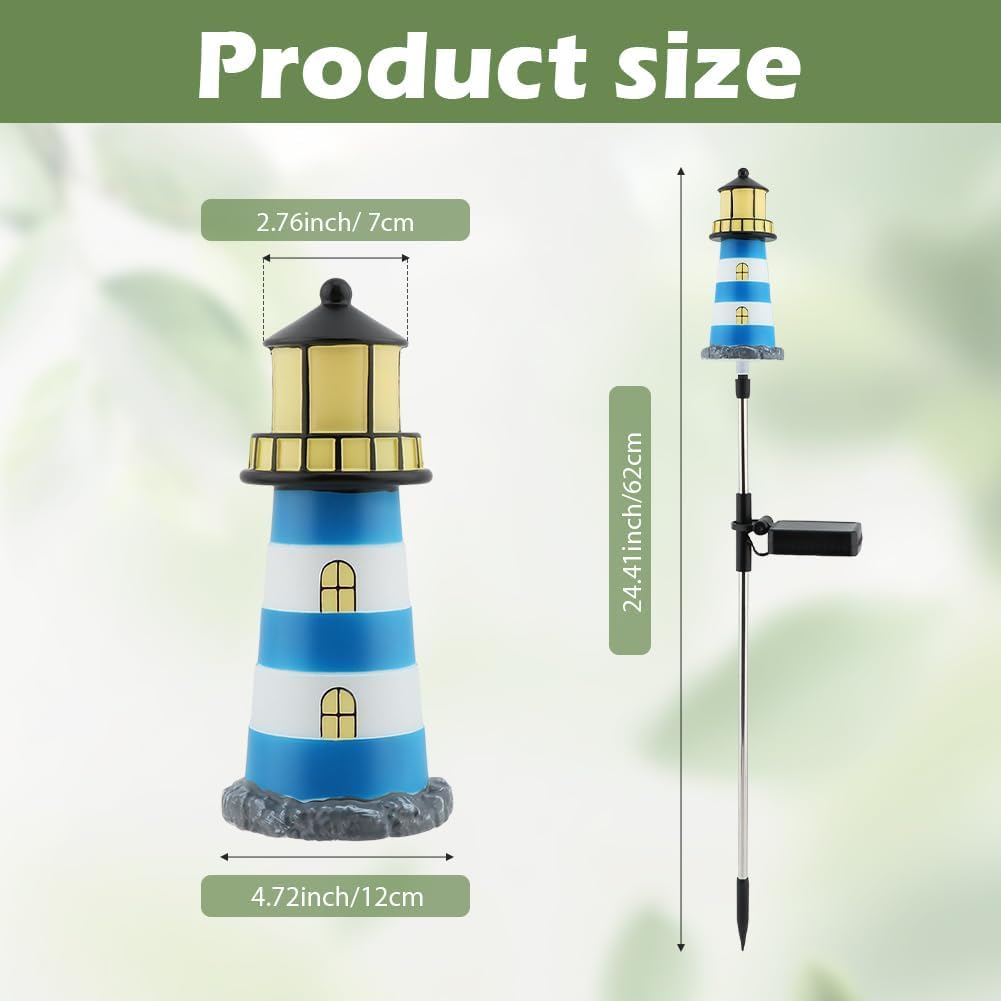 Solar Lighthouse, 2 PCS, 7 Colors Changing G534