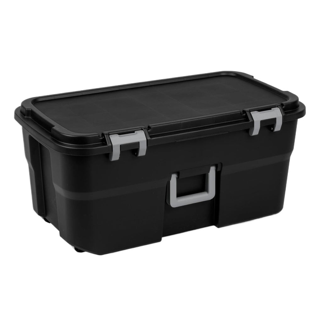 22 Gallon Black Wheeled Plastic Storage Trunk C679784