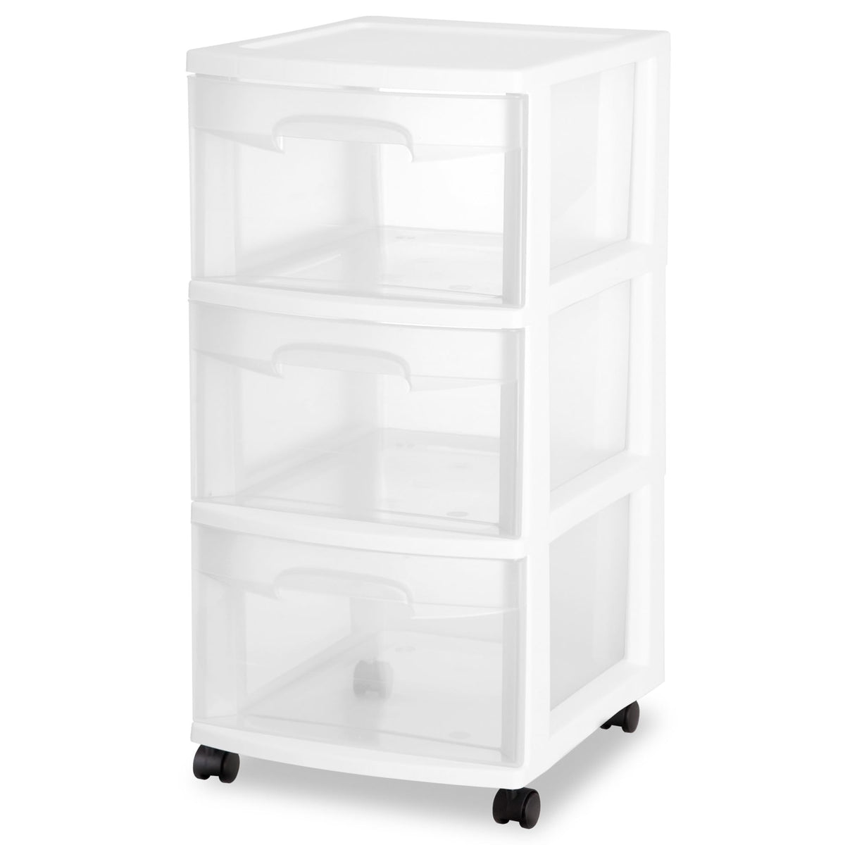 2 Pack White 3 Drawer Plastic Storage Cart E158153