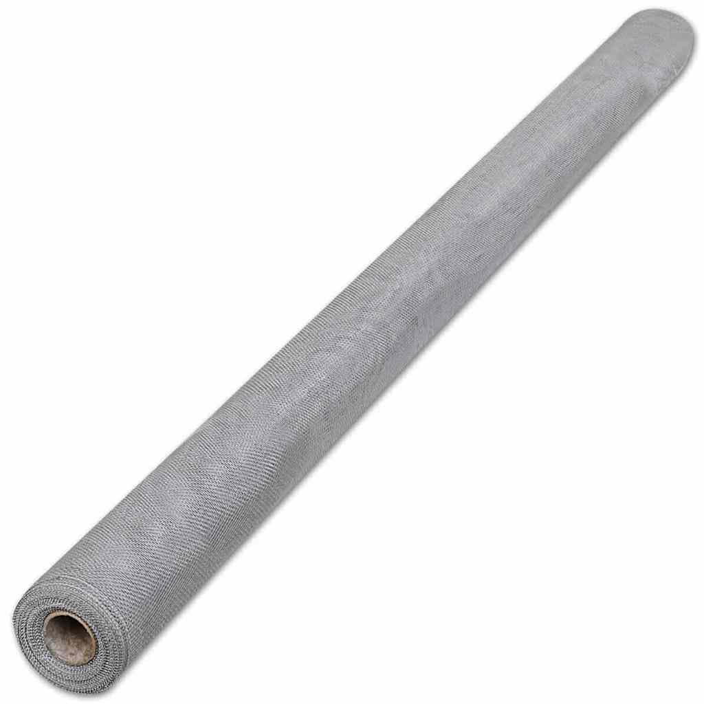 Aluminum Mesh Screen 39.4"x196.9" Silver P58414