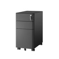 Black 3 Drawer Rolling File Cabinet with Lock V977460