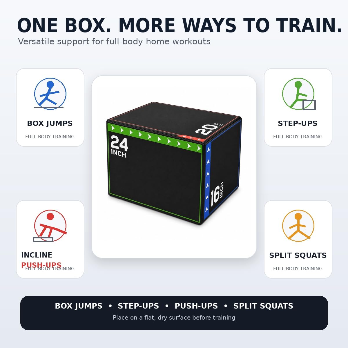 3-in-1 Foam Plyo Box with Carry Handles F1174