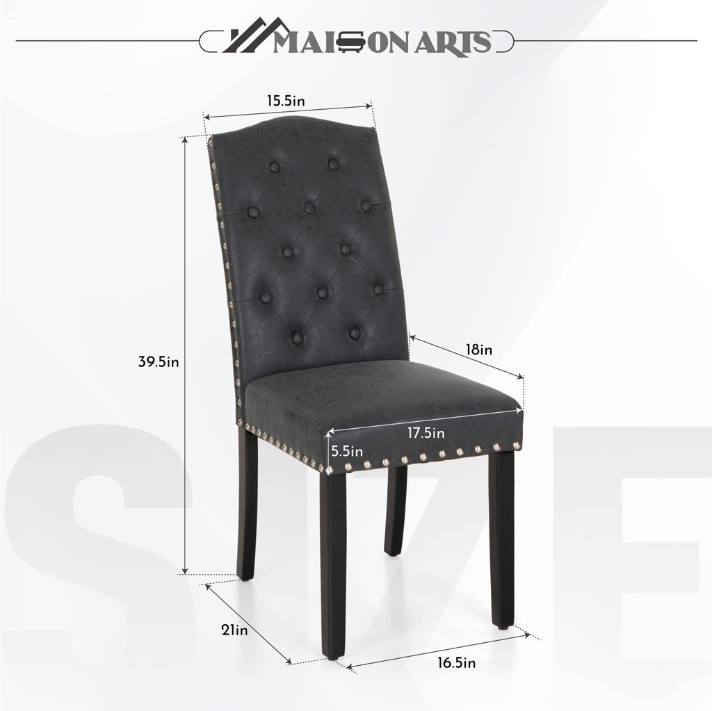 Black Faux Leather Dining Chairs Set of 2 W8297