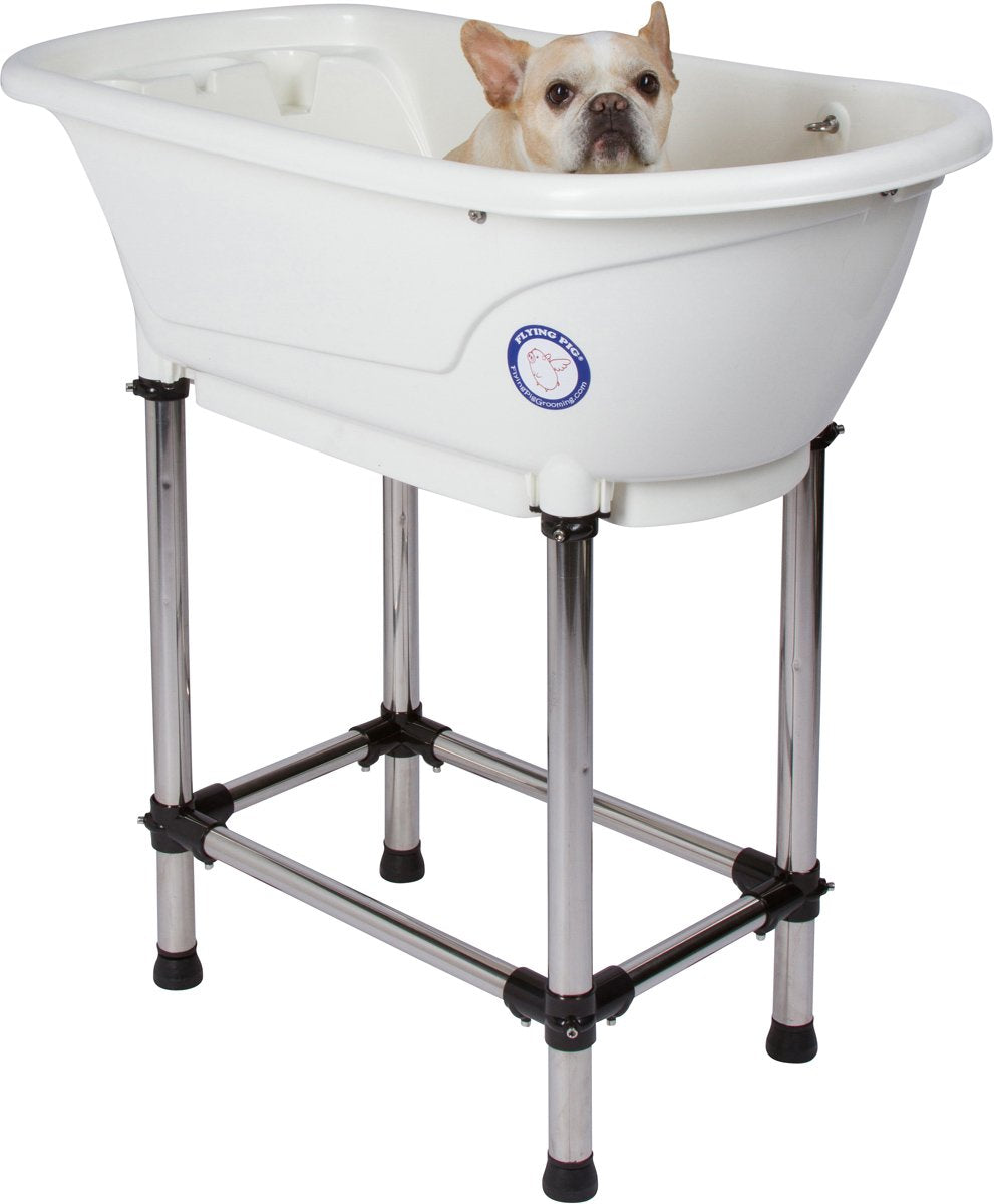 Portable Pet Bath Tub White 37.5"x19.5"x35.5" O85067