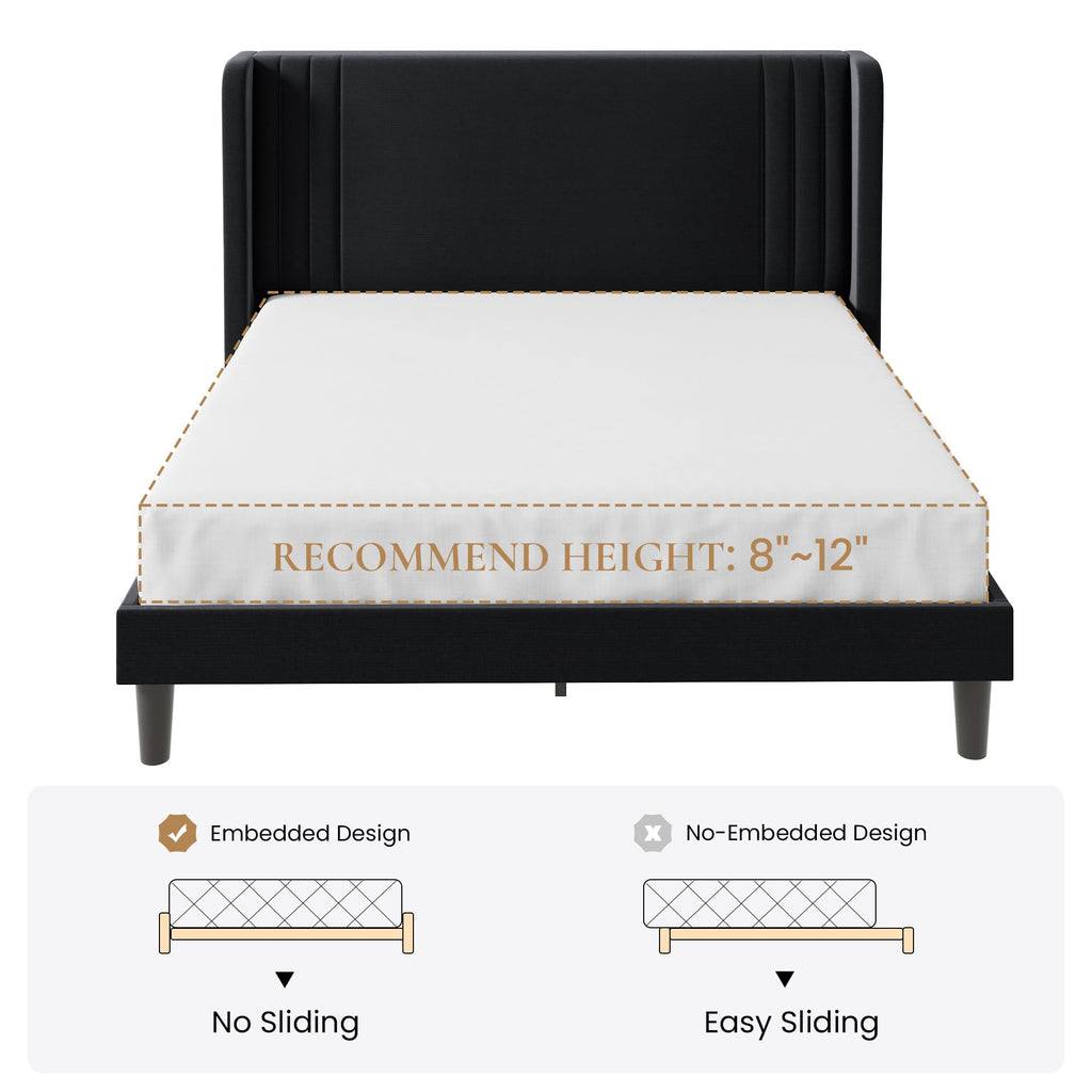 Queen Velvet Upholstered Bed Frame Q631