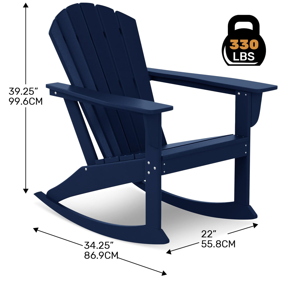 Navy Blue HDPE Adirondack Chair U183