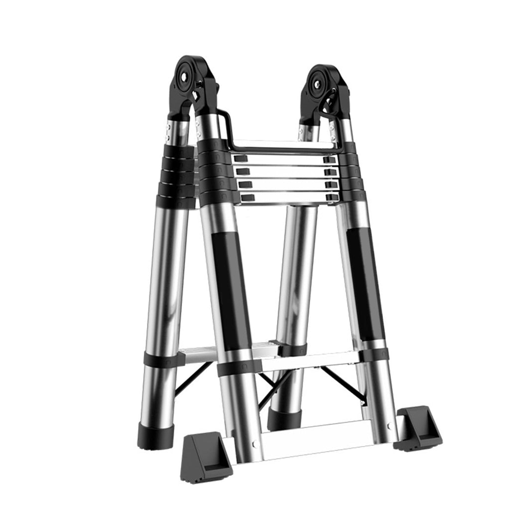 Telescoping Ladder with Locking Mechanism, Heavy Duty Aluminum 330 lbs H610