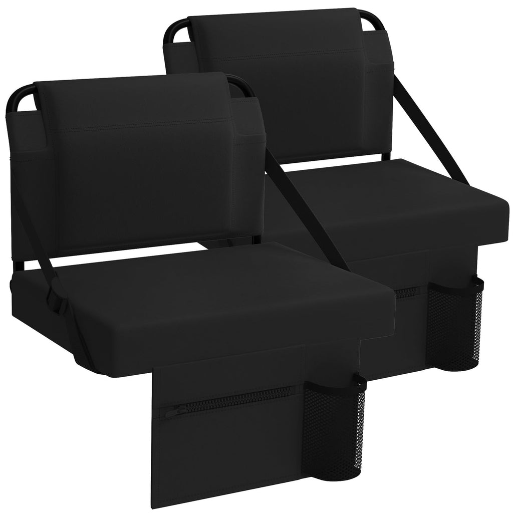 Adjustable Bleacher Chair with Back Support and Cup Holder Z151