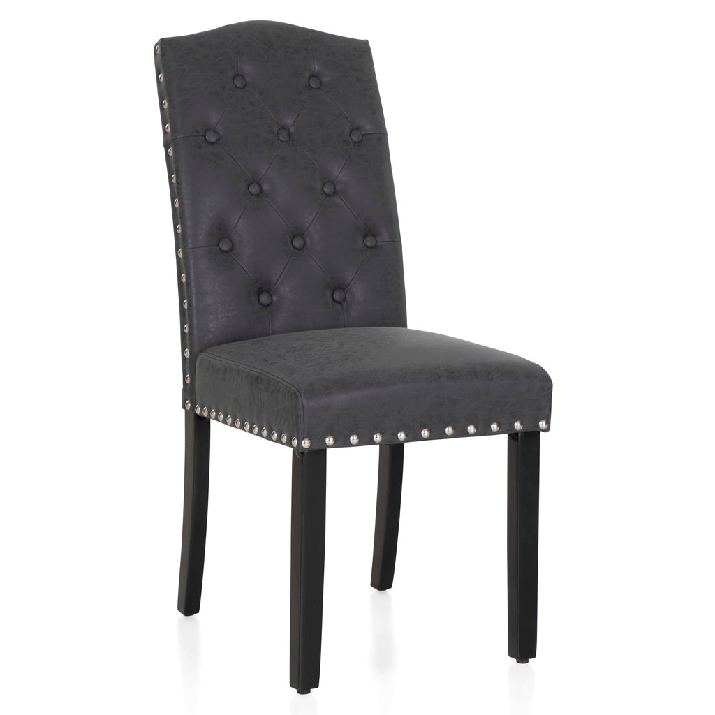 Black Faux Leather Dining Chairs Set of 2 W8297