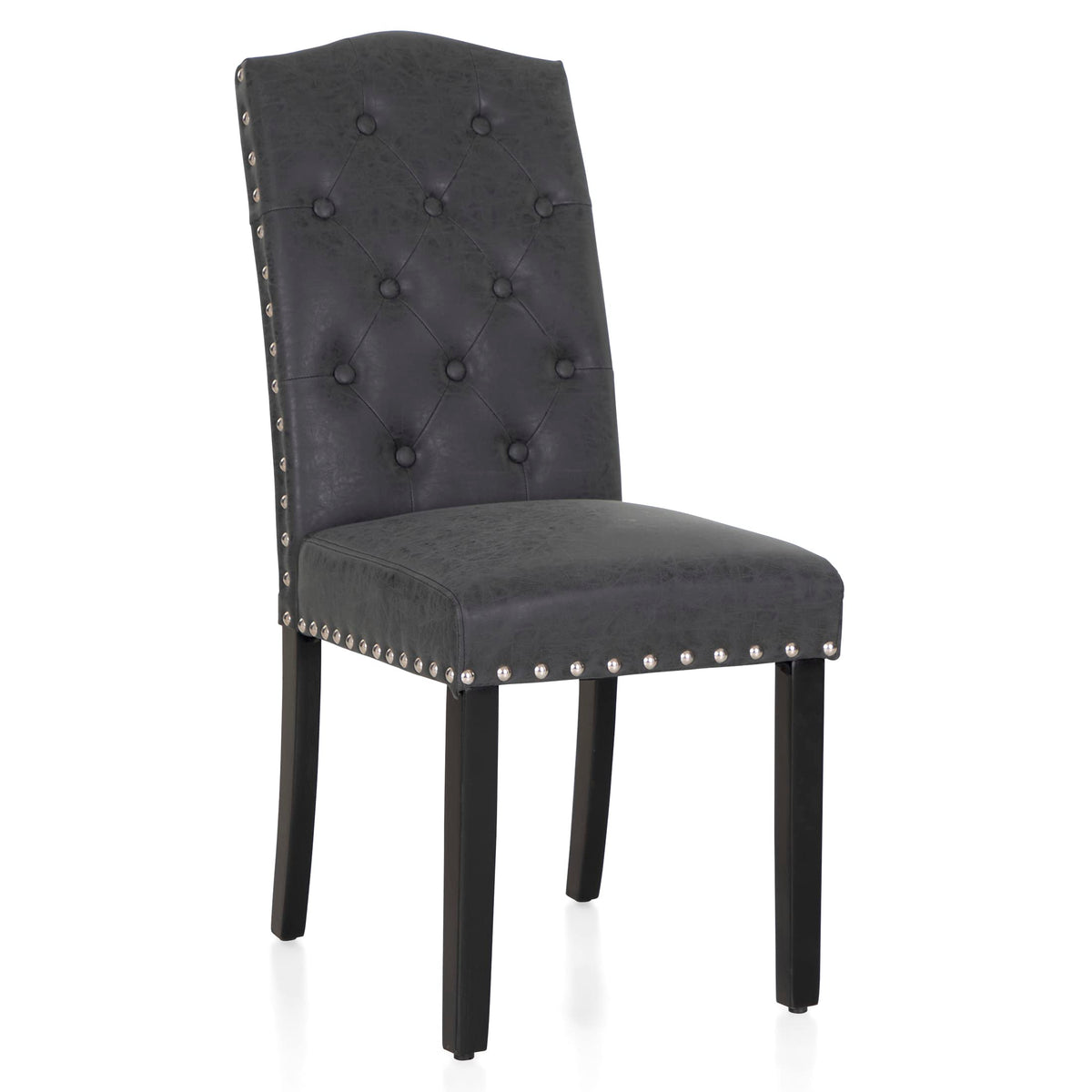 Black Faux Leather Dining Chairs Set of 2 W8297