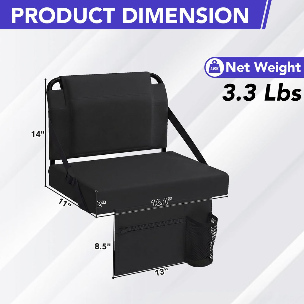 Adjustable Bleacher Chair with Back Support and Cup Holder Z151