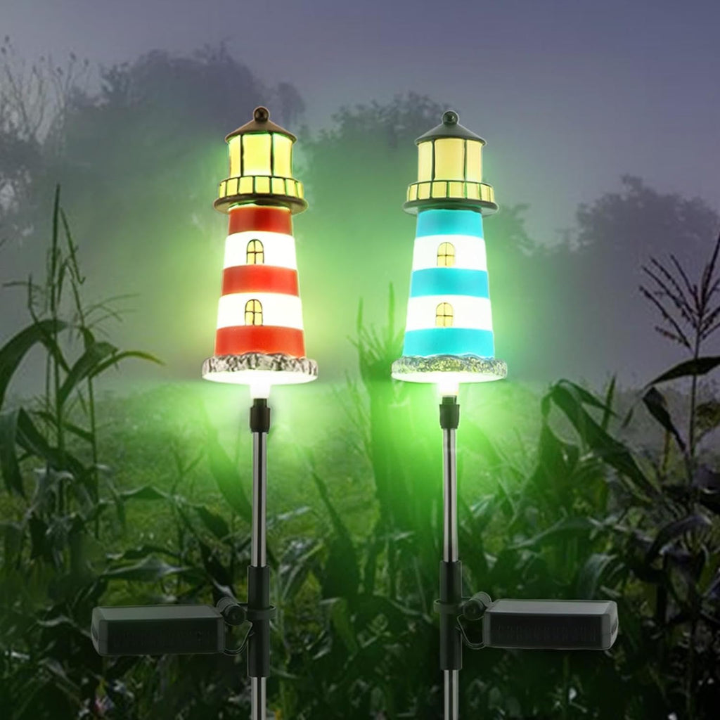Solar Lighthouse, 2 PCS, 7 Colors Changing G534