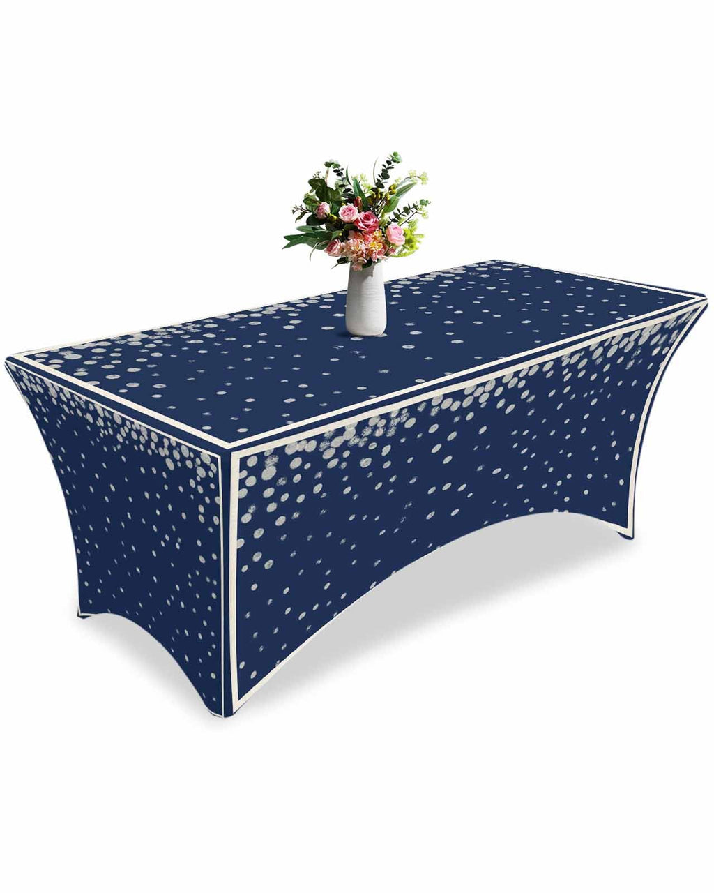 Silver Speckle Spandex Table Cloth for 6FT U6130