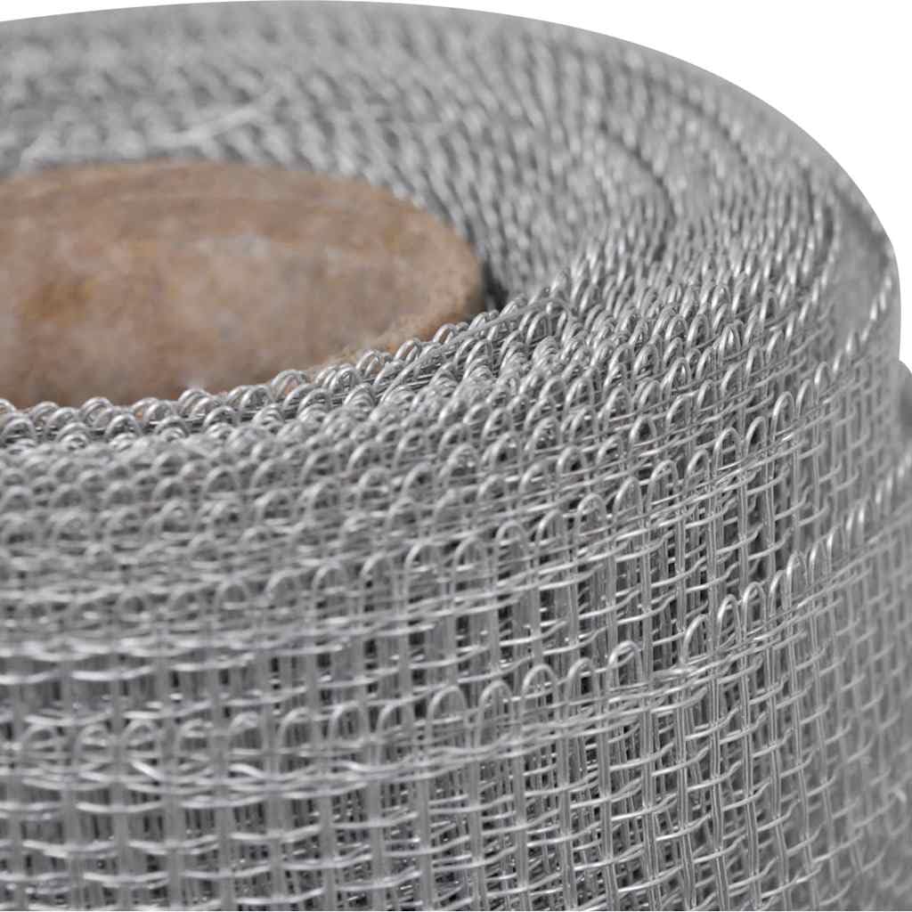 Aluminum Mesh Screen 39.4"x196.9" Silver P58414