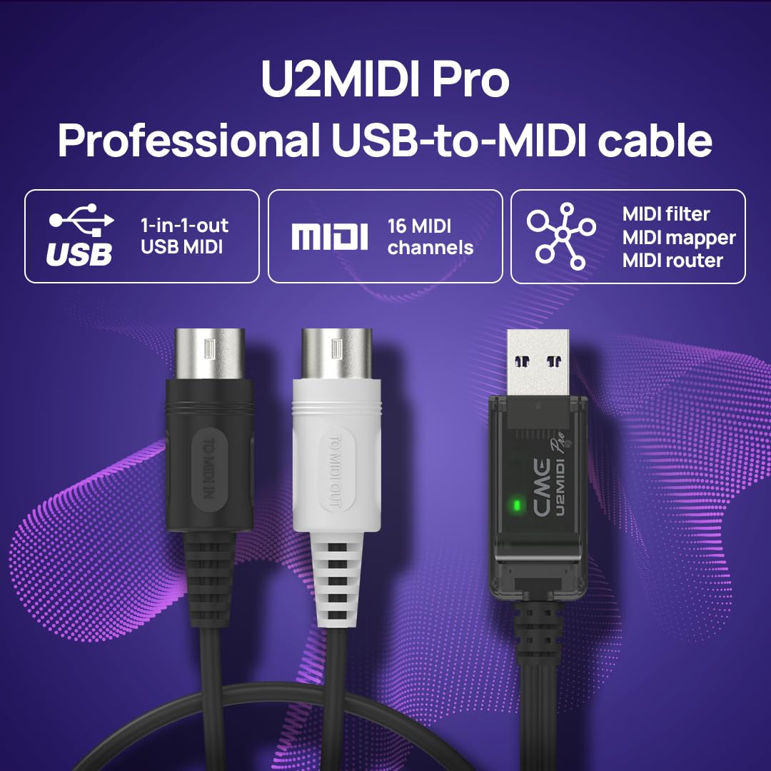 High-Speed USB MIDI Cable with Filter and Mapper Q4365