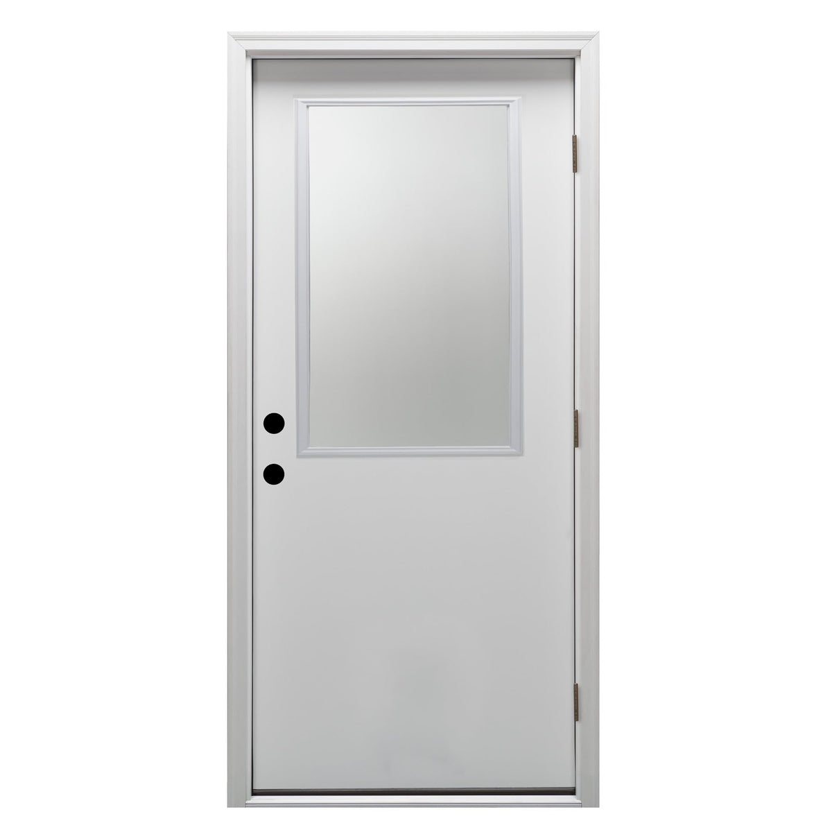 Primed Left Hand Outswing Prehung Door 1/2 Lite Clear Glass 36"x80" Steel Z269