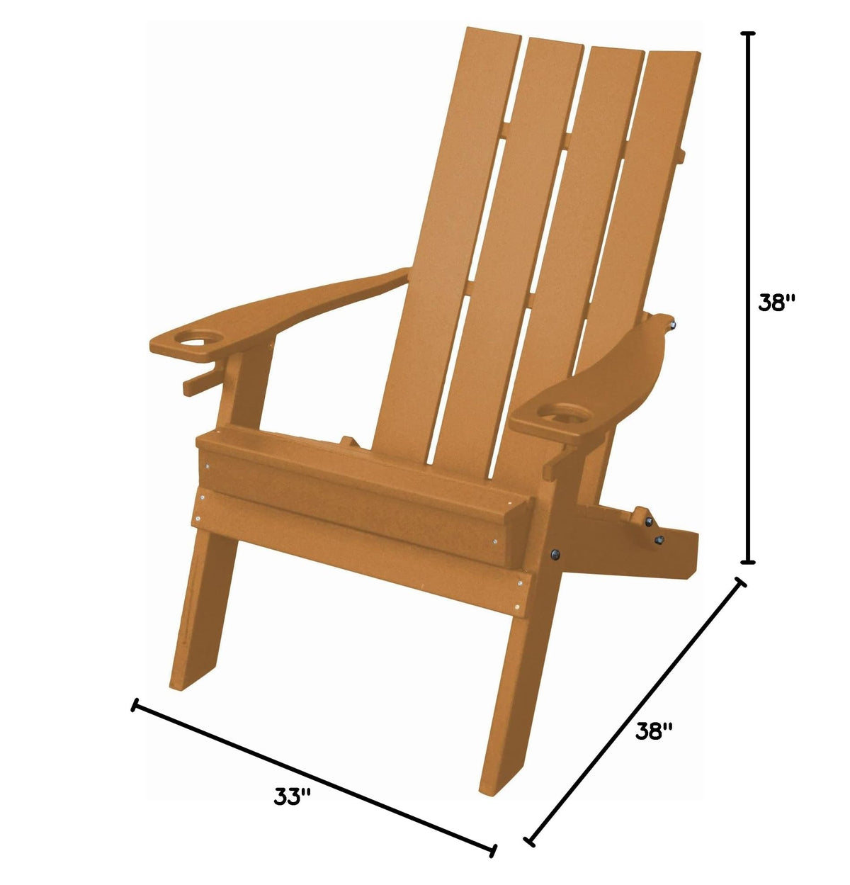 Folding Poly Adirondack Chair with Integrated Cupholders R174728
