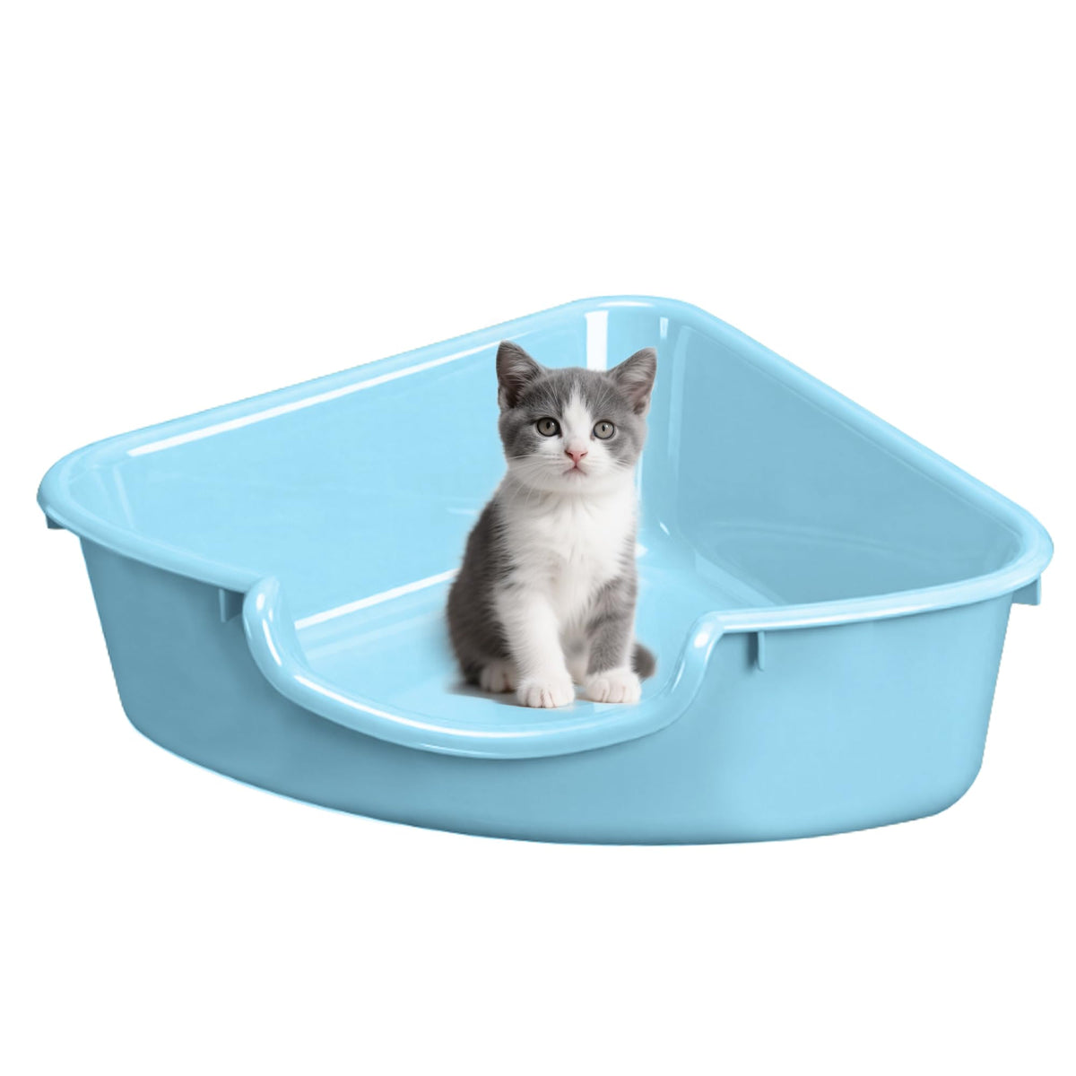 Corner Litter Box, Low Entry Kitten Litter Box P826