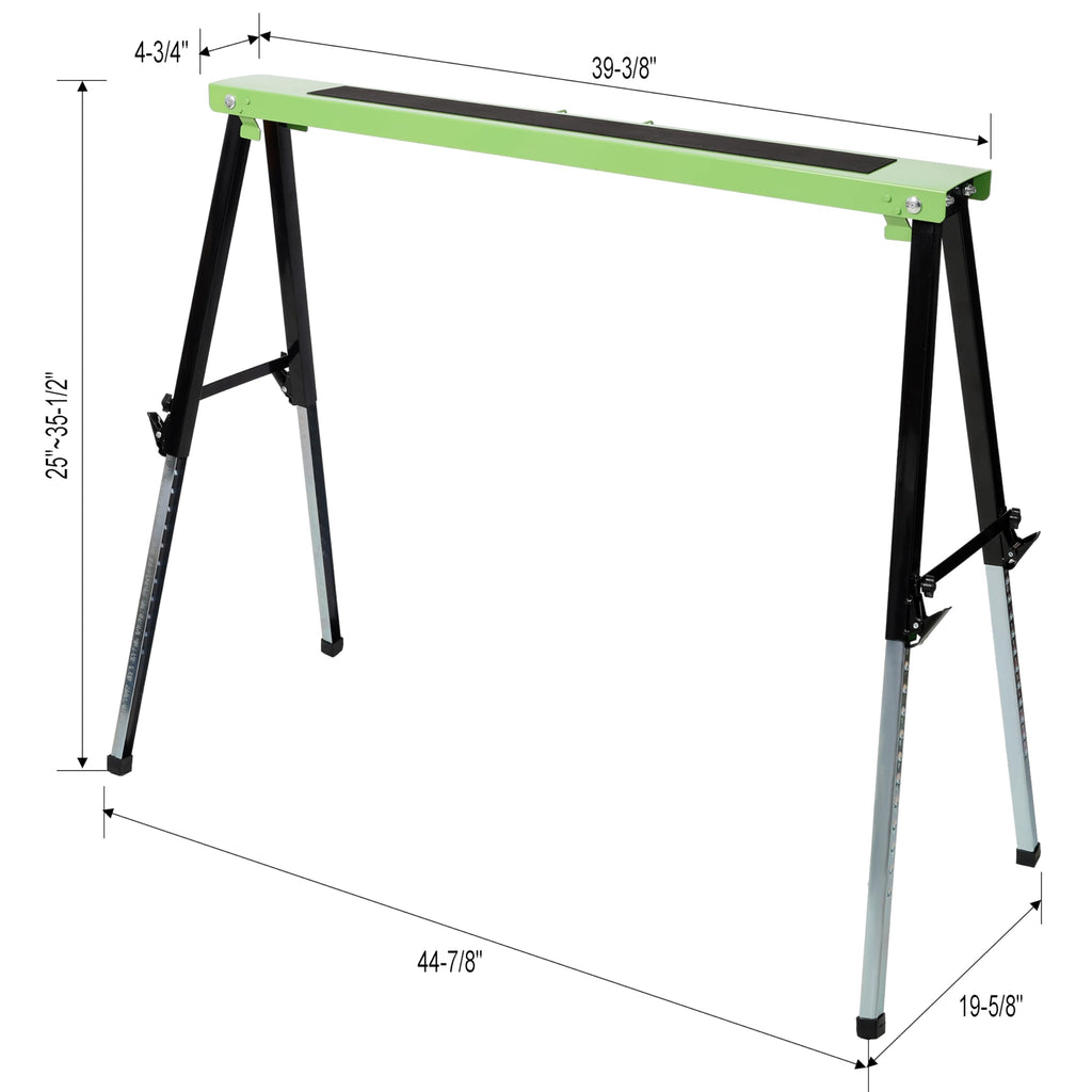 2 Pack Heavy Duty Steel Folding Sawhorse with Carry Handle V7621