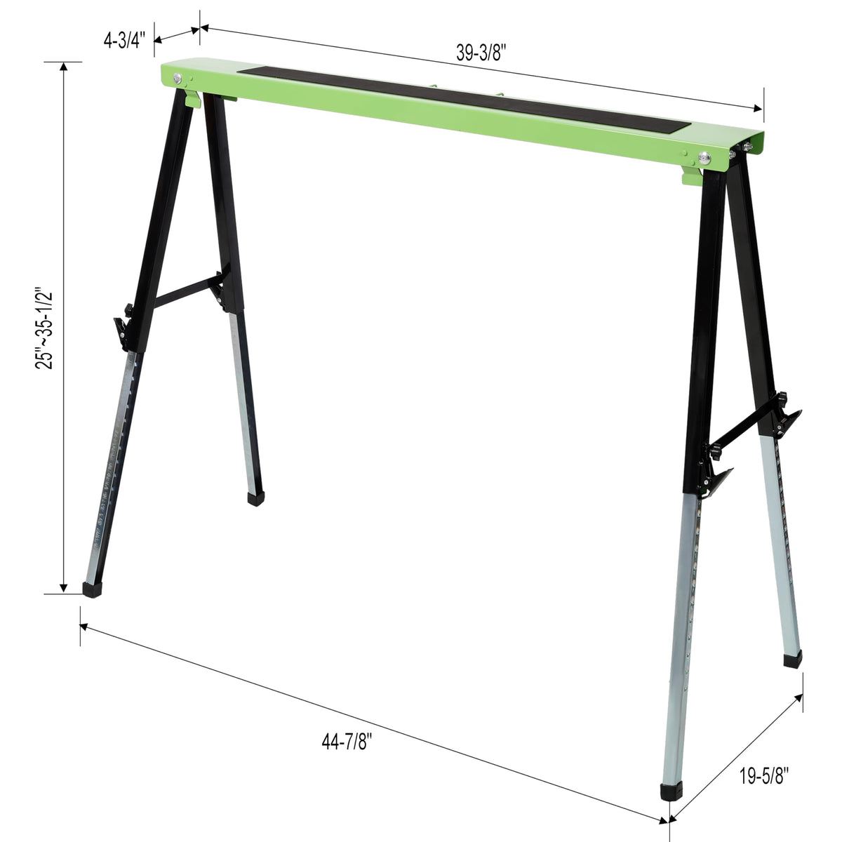 2 Pack Heavy Duty Steel Folding Sawhorse with Carry Handle V7621