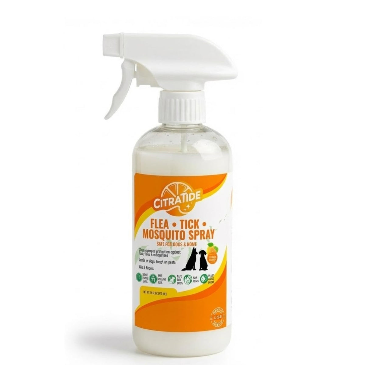 Plant-Based Cedarwood & Citrus Flea Tick & Mosquito Spray for Dogs 16 fl oz H6172