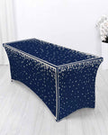 Silver Speckle Spandex Table Cloth for 6FT U6130
