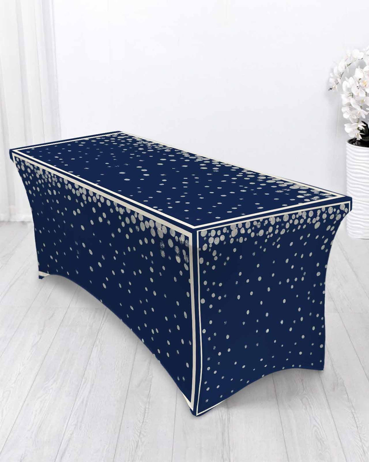 Silver Speckle Spandex Table Cloth for 6FT U6130