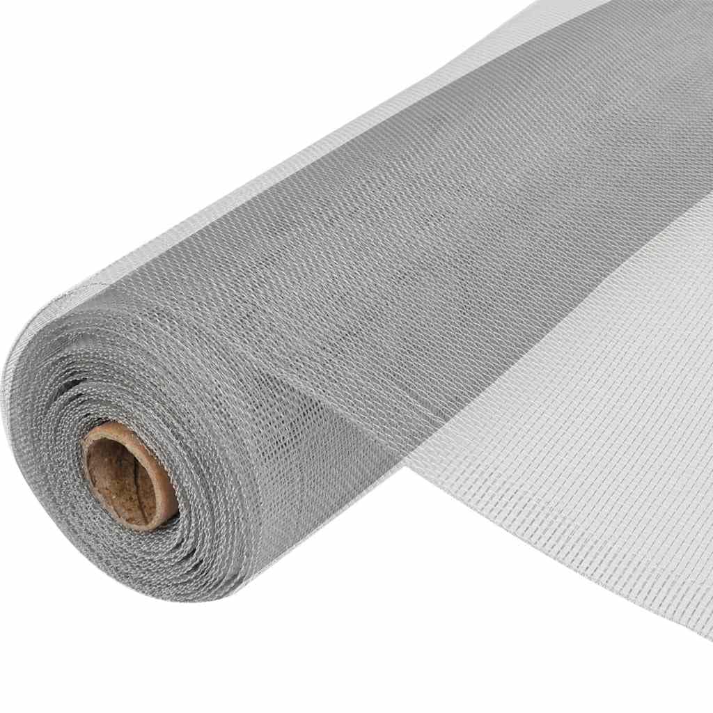 Aluminum Mesh Screen 39.4"x196.9" Silver P58414