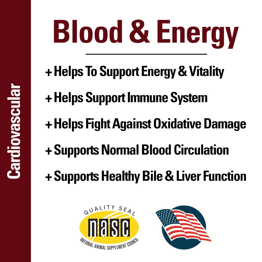 Blood & Energy Support Supplement for Dogs 120 Tablets G209