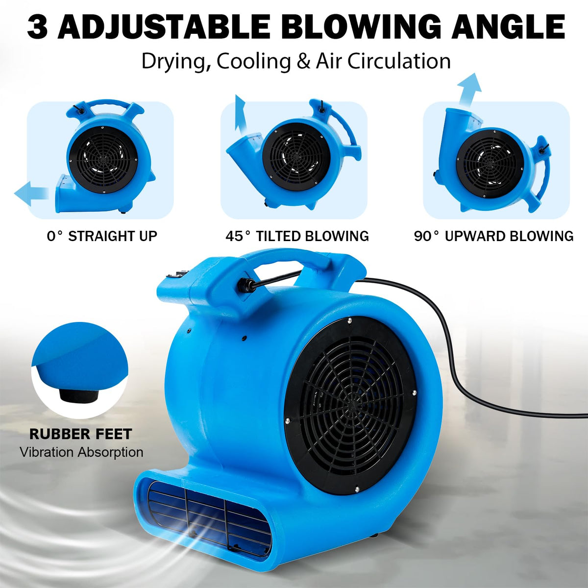 2200 CFM 1/2 HP Commercial Air Mover Floor Drying Fan G3397