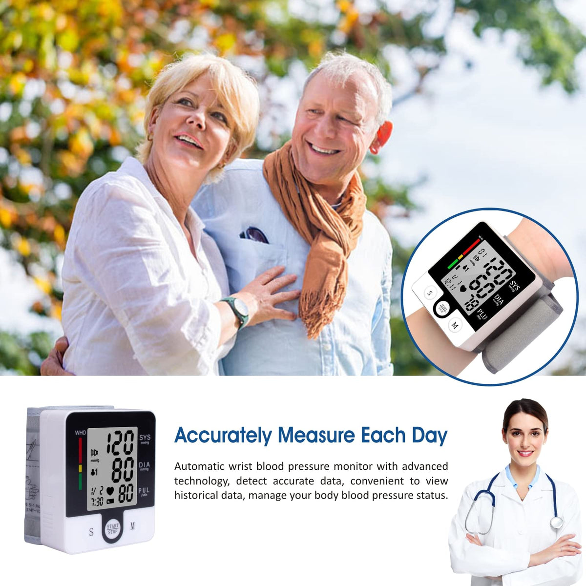Automatic Talking Wrist Blood Pressure Monitor W859