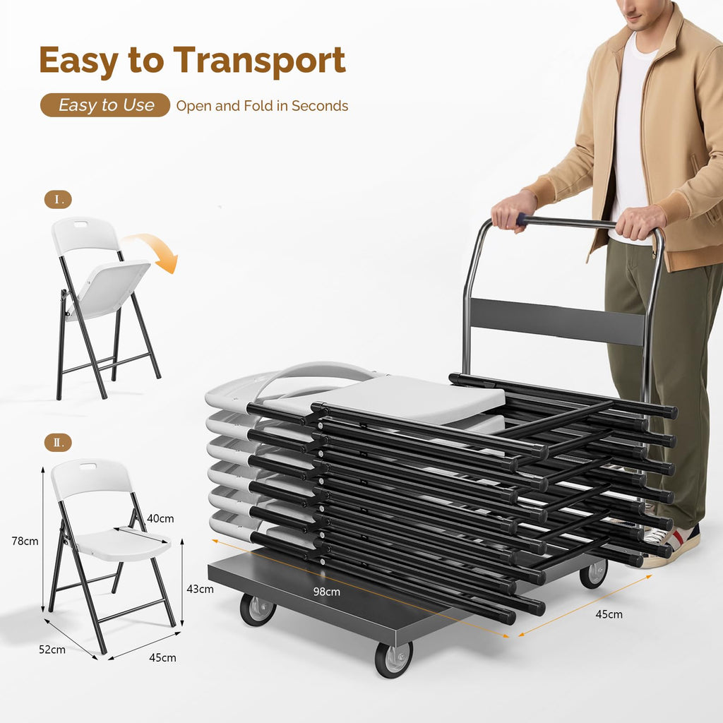 White Plastic Folding Chairs 10-Pack Y656673