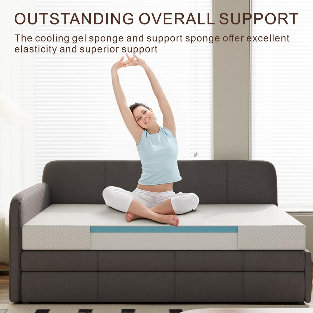 5 Inch Medium Firm Cooling Gel Memory Foam Twin Mattress T4833