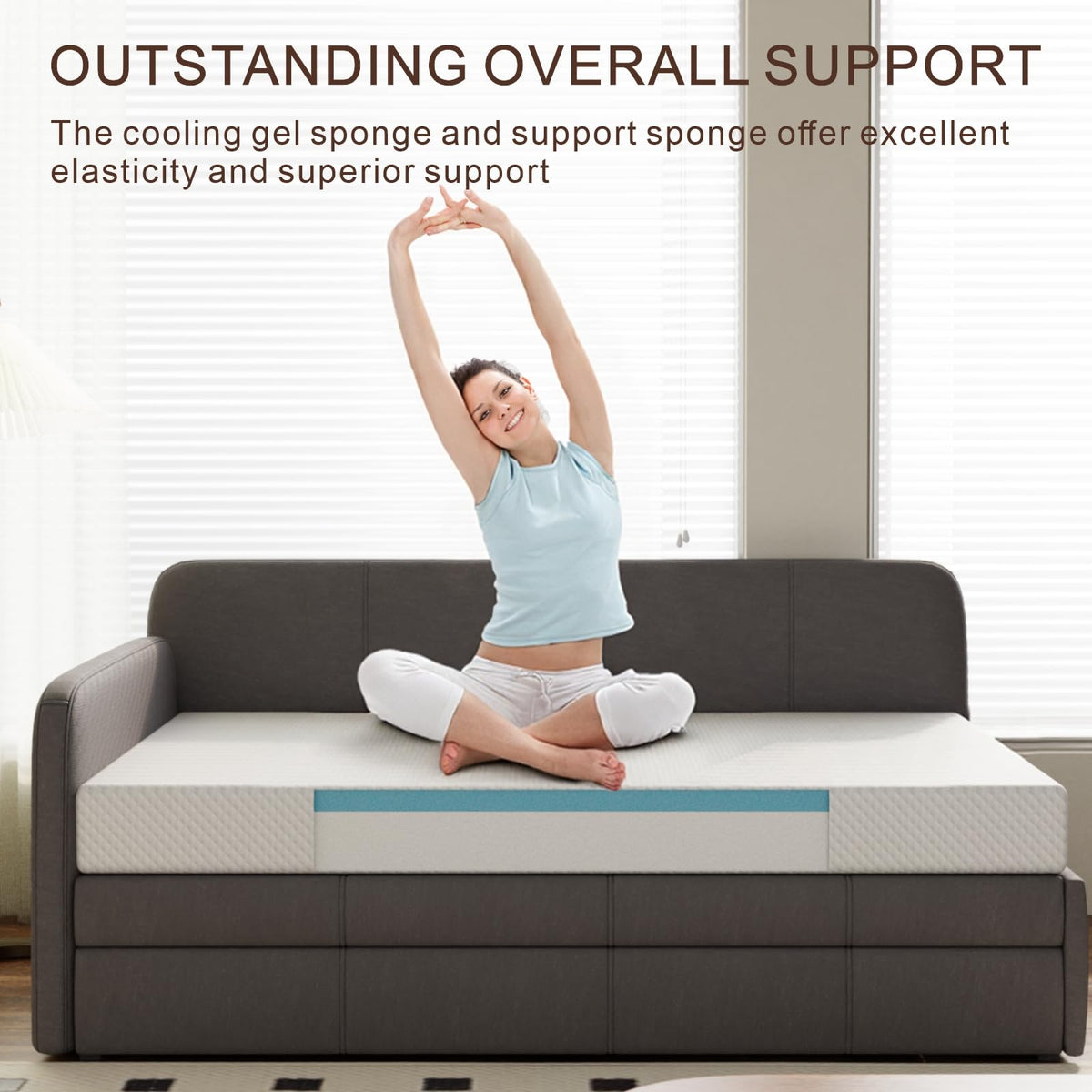 5 Inch Medium Firm Cooling Gel Memory Foam Twin Mattress T4833