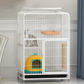 Large 3-Tier Metal Wire Cat Cage with Hammock and Casters A515