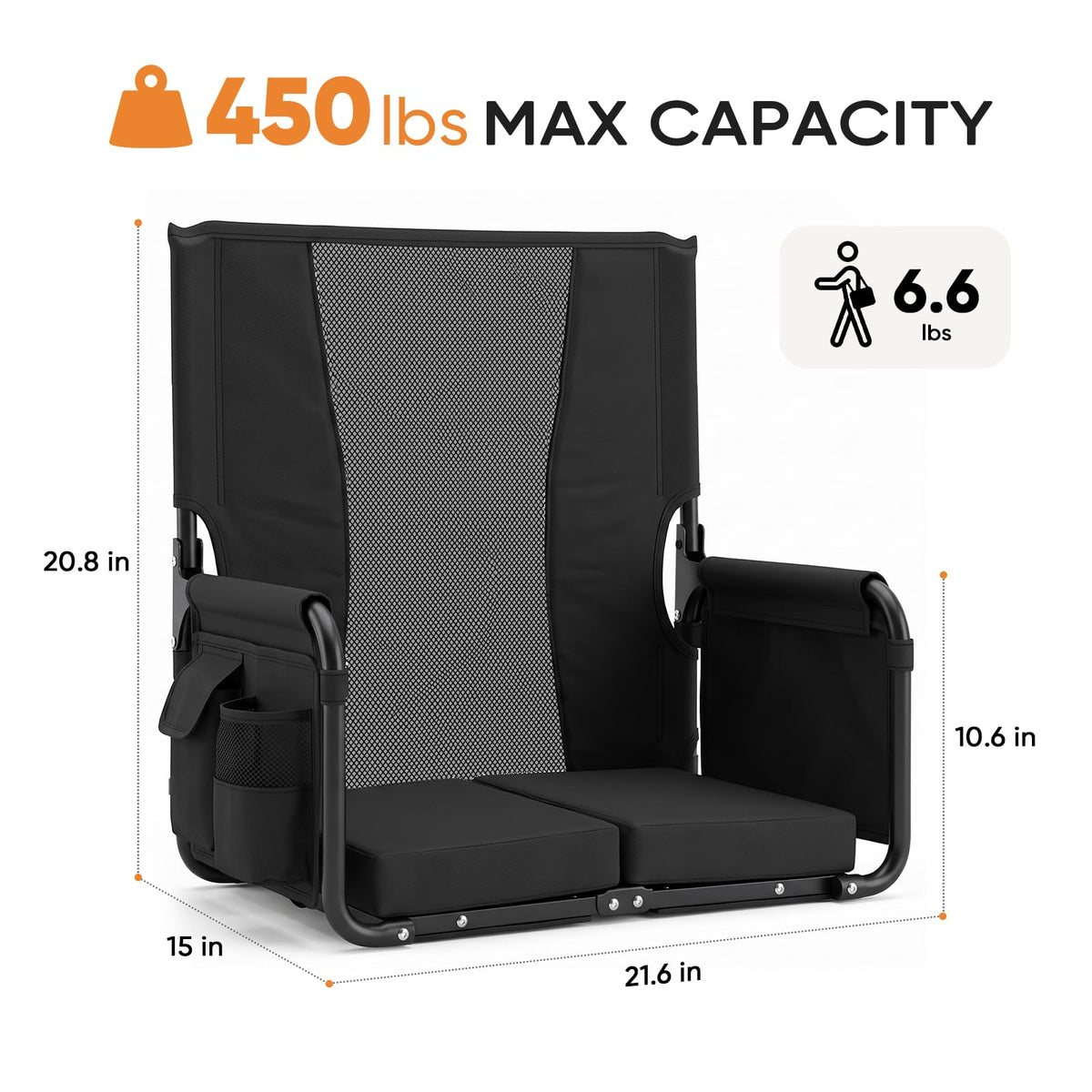Stadium Seats with Back Support, Armrests & Cushion X123