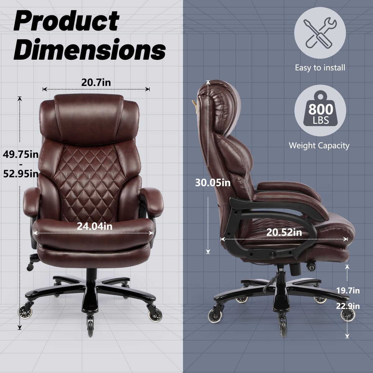 Big and Tall Heavy Duty Executive Office Chair with High Back X94554