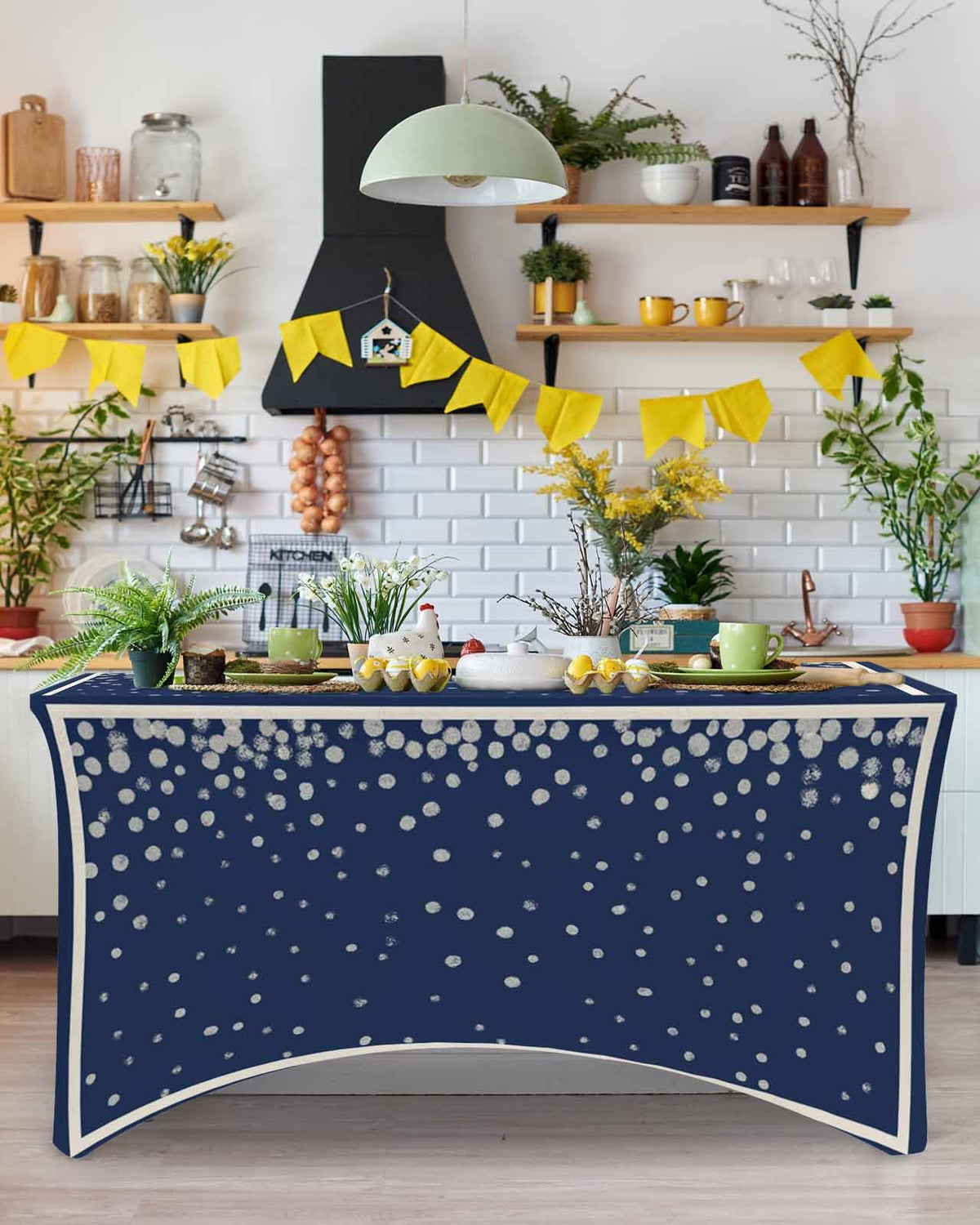 Silver Speckle Spandex Table Cloth for 6FT U6130