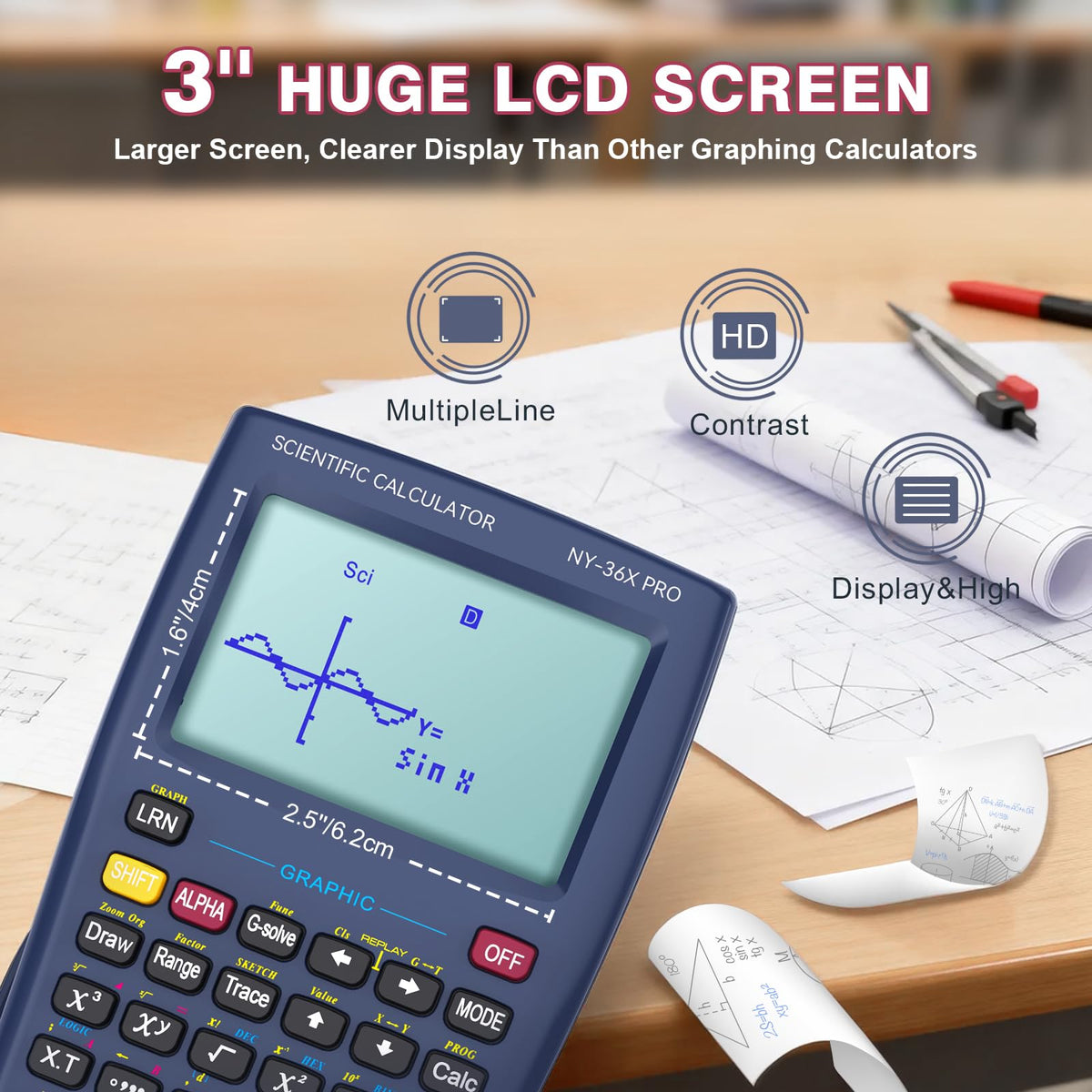 Scientific Calculator 360 Functions Multi-Line 13 Digit M984348
