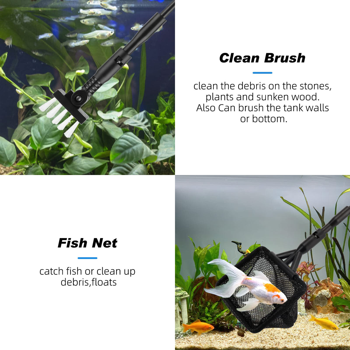 Small Fish Tank Cleaner Aquarium Cleaning Tools Kit C5862