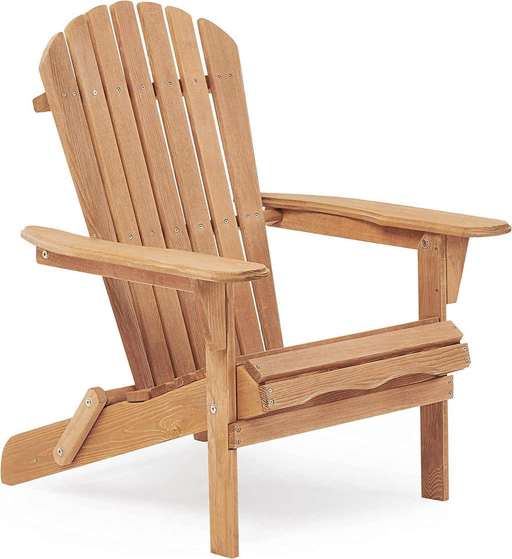 Folding Adirondack Chair Set of 2 Cedar Wood D9611