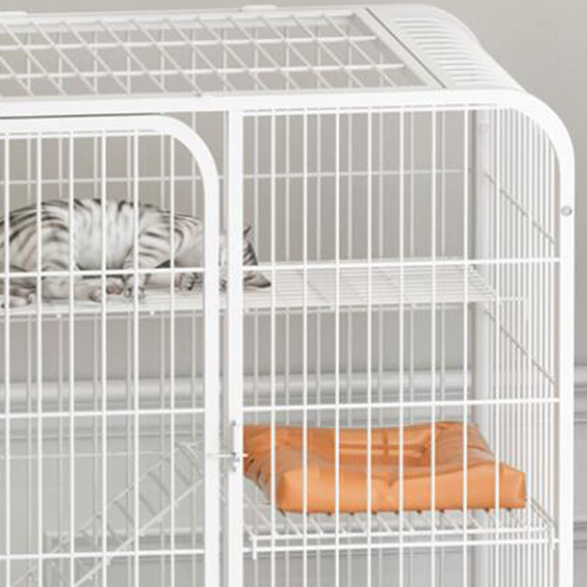 Large 3-Tier Metal Wire Cat Cage with Hammock and Casters A515