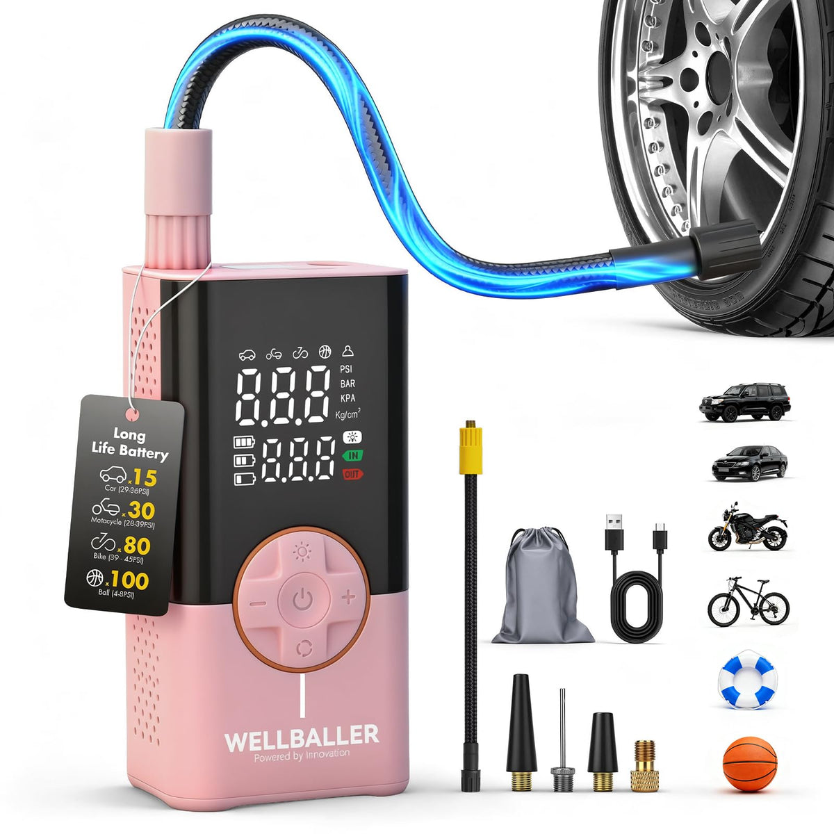 Portable Air Compressor with Digital Pressure Gauge V85357