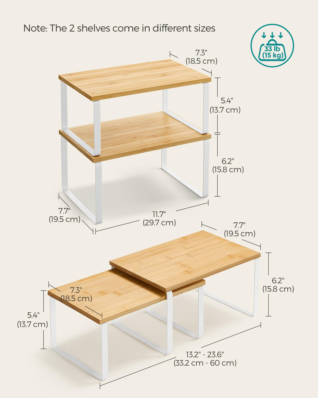 Set of 4 Kitchen Storage Shelf P197093