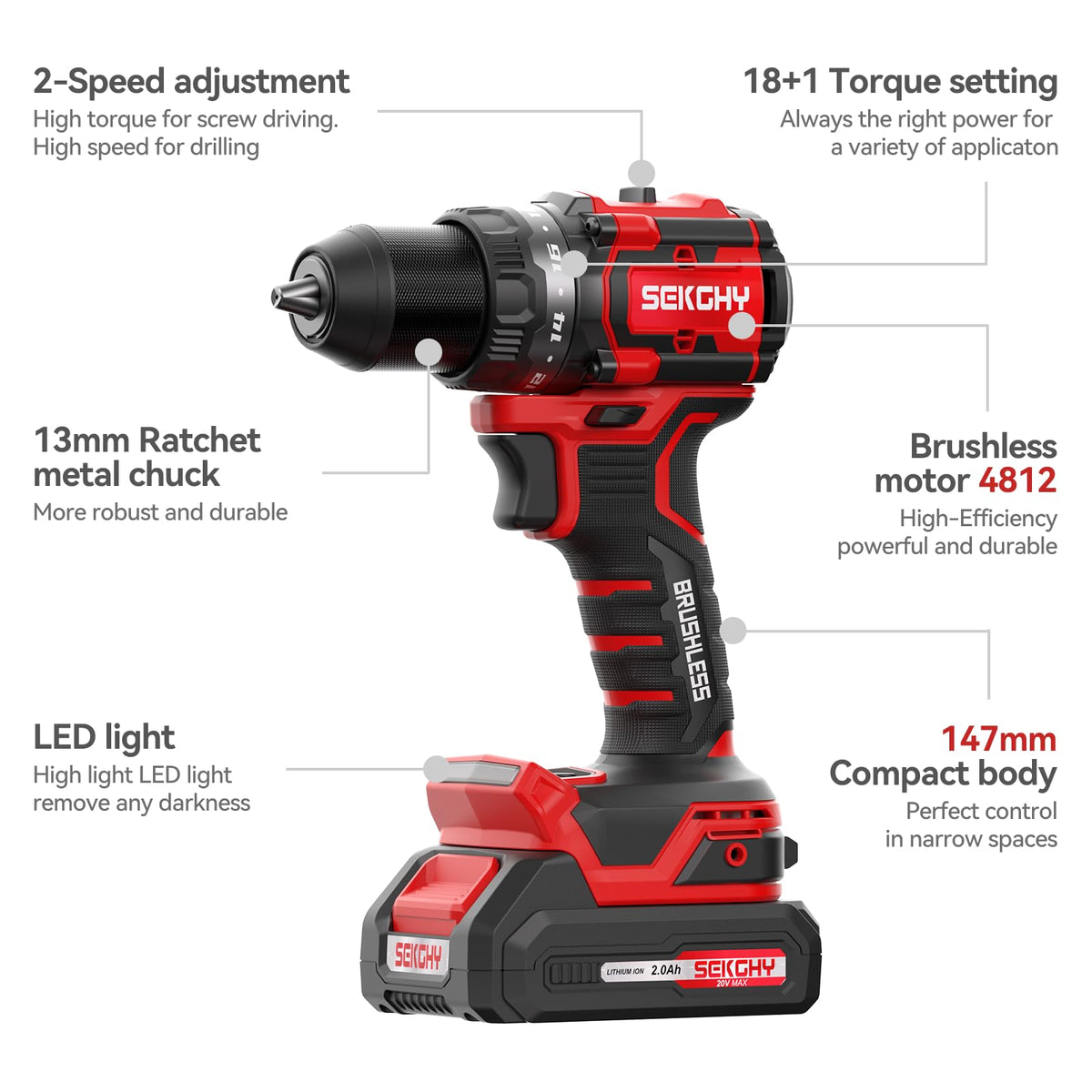 20V Cordless Drill Driver Kit with 2 Batteries N975037