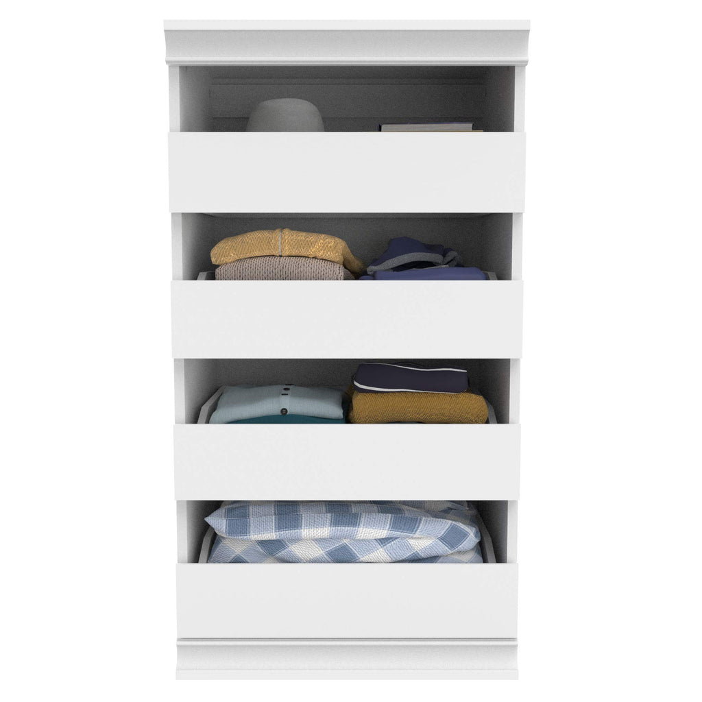 White 4 Drawer Wood Modular Storage Unit F3211