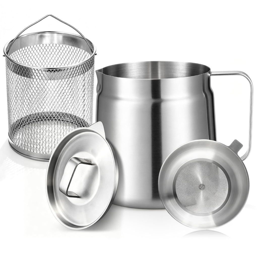 68oz Stainless Steel Deep Fryer Pot with Basket S394